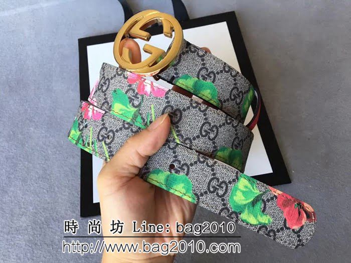 古馳CUCCI 高級人造革印花面料 款式新穎別致 高端大氣 奢華時尚女士皮帶 GHG1262